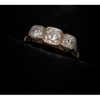 18ct White Gold 3 Stone Diamond Ring  SOLD